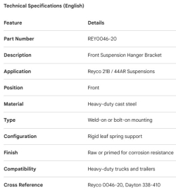 SUPPORT DE LAME AVANT