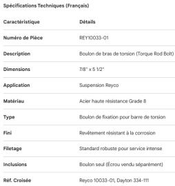 BOULON DE BIELLE DE R&Eacute;ACTION