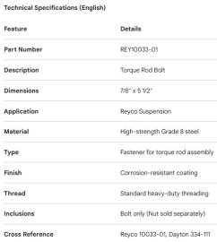 BOULON DE BIELLE DE R&Eacute;ACTION