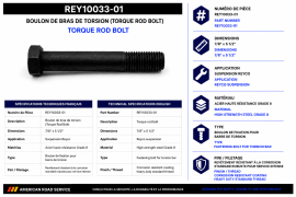 REYCO SUSPENSION TORQUE ROD BOLT 7/8" X 5 1/2"