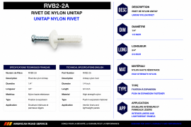 NYLON UNITAP RIVET 1/4" X 3/4"