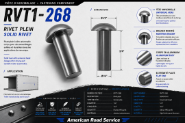 SOLID RIVET 1/4" X 3/4" UNIVERSAL HEAD (195)