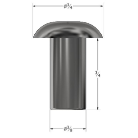 SOLID RIVET 3/8" X 3/4" UH  (BAGS OF 76 UNITS-SOLD PER UNIT)