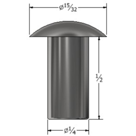 SOLID RIVET 1/4" X 1/2" MODIFIED BRAZIER HEAD (300)