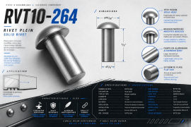 SOLID RIVET 1/4" X 1/2" MODIFIED BRAZIER HEAD (300)