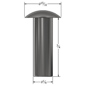 SOLID RIVET 1/4" X 3/4" MODIFIED BRAZIER HEAD (218)