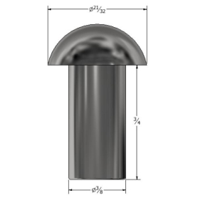 SOLID RIVET 3/8" X 3/4" ROUND HEAD (64)