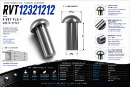 SOLID RIVET 3/8" X 3/4" ROUND HEAD (64)