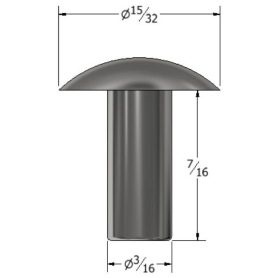 SOLID RIVET 3/16" X 7/16" BRAZIER HEAD (480)