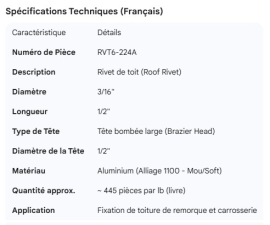 ROOF RIVET 3/16" X 1/2"  (445)