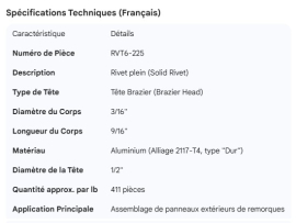 SOLID RIVET 3/16" X 9/16" BRAZIER HEAD (411)