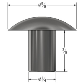 SOLID RIVET 1/4" X 3/8" BRAZIER HEAD