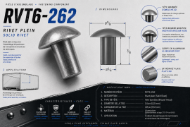 SOLID RIVET 1/4" X 3/8" BRAZIER HEAD