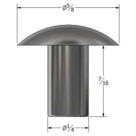 SOLID RIVET 1/4" X 7/16" BRAZIER HEAD (238)