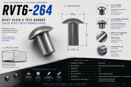 SOLID RIVET 1/4" X 1/2" BRAZIER HEAD (222)