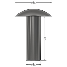 SOLID RIVET 1/4" X 3/4" BRAZIER HEAD (174)