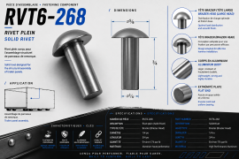 SOLID RIVET 1/4" X 3/4" BRAZIER HEAD (174)