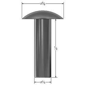 SOLID RIVET 1/4" X 7/8" BRAZIER HEAD (144)
