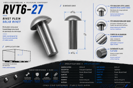 SOLID RIVET 1/4" X 7/8" BRAZIER HEAD (144)