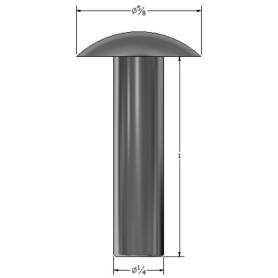 SOLID RIVET 1/4" X 1" BRAZIER HEAD (143)
