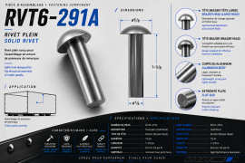 SOLID RIVET 1/4" X 1-3/8" BRAZIER HEAD (116)