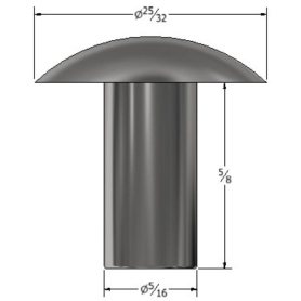 SOLID RIVET 5/16" X 5/8" BRAZIER HEAD (113)