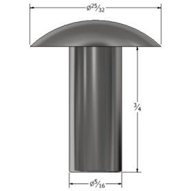 SOLID RIVET 5/16" X 3/4" BRAZIER HEAD (102)