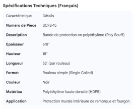 POLY SCUFF BLACK 5/8" X 18" X 52' SINGLE COILLED