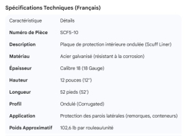 STEEL CORRUGATED SCUFF LINER 18GA X 12" X 52'