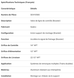 SEALCO VALVE CONTROL LINE - BOOSTER W/BRACKET