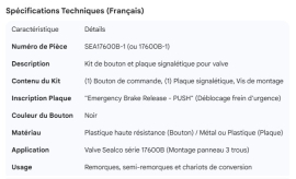 SEALCO VALVE KNOB & NAMEPLATE