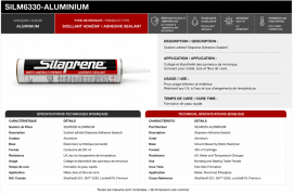 SILAPRENE - ADH&Eacute;SIF SCELLANT ALUMINIUM