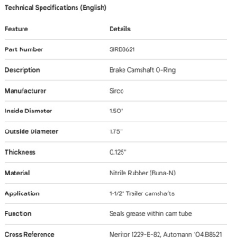 JOINT D'&Eacute;TANCH&Eacute;IT&Eacute; DE CAME DE FREIN