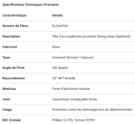 SLOAN SWING AWAY GLAD-HAND UNIVERSAL