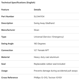 SLOAN SWING AWAY GLAD-HAND UNIVERSAL