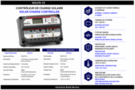 SOLAR CHARGE CONTROLER 15AMP 12/24VOLT W/O METER