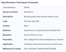 ARS NEW LOGO HD MUD FLAP WHITE