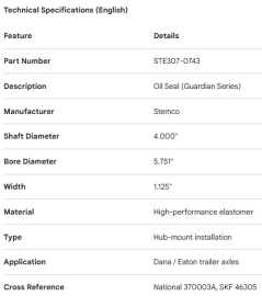 JOINT D'&Eacute;TANCH&Eacute;IT&Eacute; D'ESSIEU