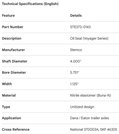 JOINT D'&Eacute;TANCH&Eacute;IT&Eacute; D'ESSIEU