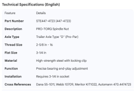 STEMCO PRO-TORQ SPINDLE NUT