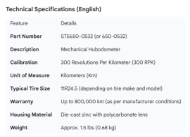 STEMCO HUBODOMETER 300 REV PER KM