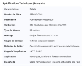 STEMCO HUBODOMETER 320 REV PER KM