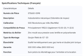 STEMCO HUBODOMETER 500 REV PER MILE