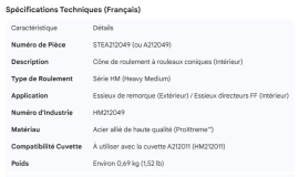 STEMCO SPINDLE BEARING