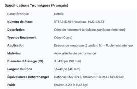 STEMCO SPINDLE BEARING