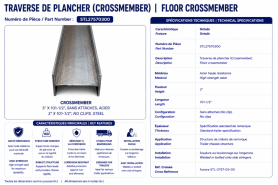 TRAVERSE DE PLANCHER 3" X 101-1/2" SANS CLIP
