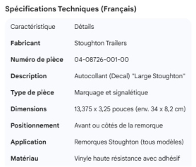 STOUGHTON DECAL LARGE