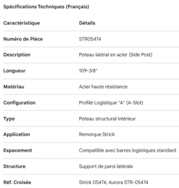 POTEAU DE C&Ocirc;T&Eacute;