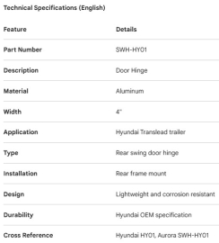 HYUNDAI - PENTURE DE PORTE - ALUM 4"