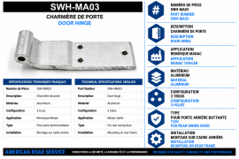 MANAC DOOR HINGE ALUM 3 HOLES